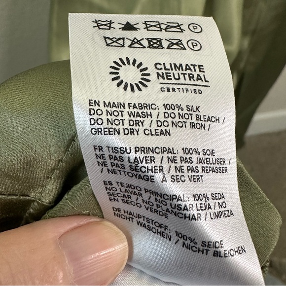 NWT REFORMATION Casette Silk Midi Dress in Artichoke SZ US 12 - Picture 7 of 8